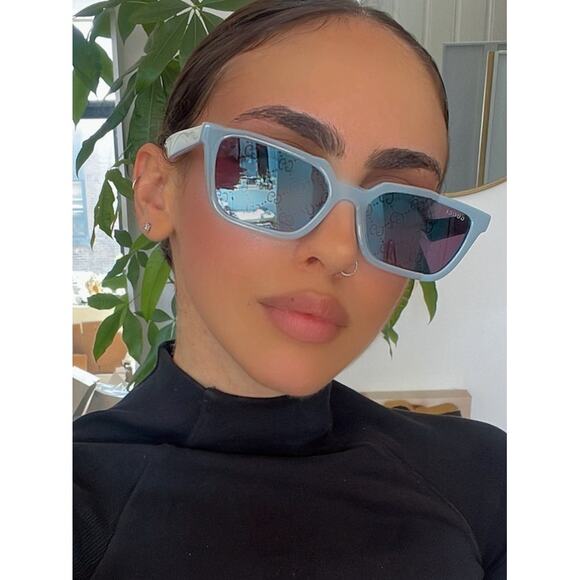 NEW Gucci GG1539S Blue Logo Mirror Unisex Sunglasses main image 4